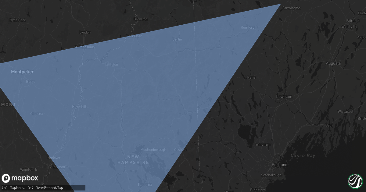 Hail map in Intervale, NH on October 6, 2026