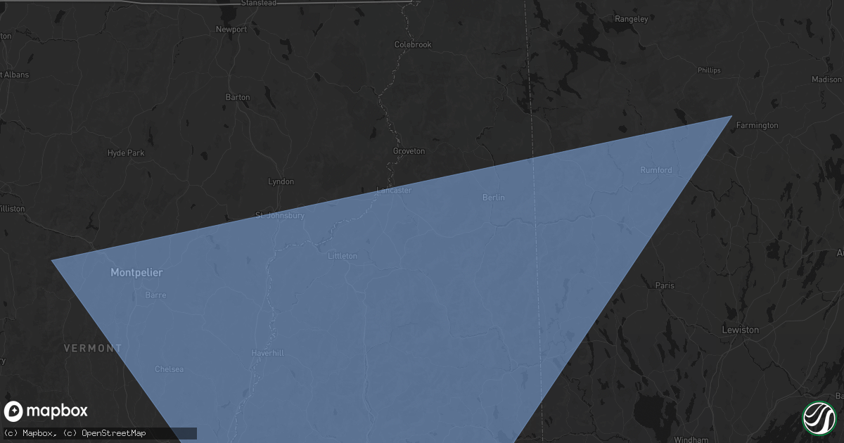 Hail map in Jefferson, NH on October 6, 2026