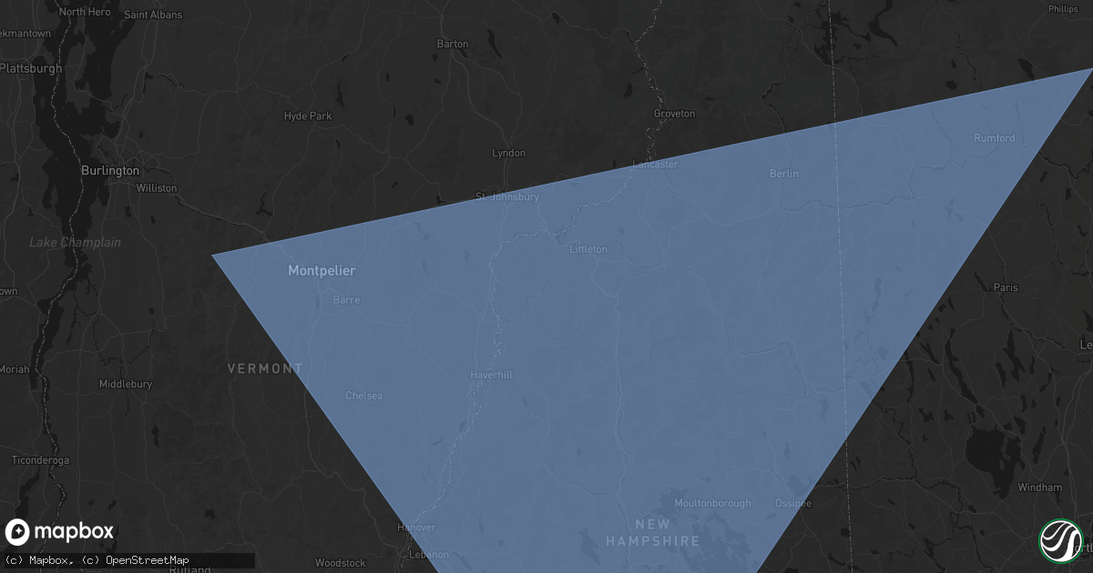 Hail map in Lisbon, NH on October 6, 2026