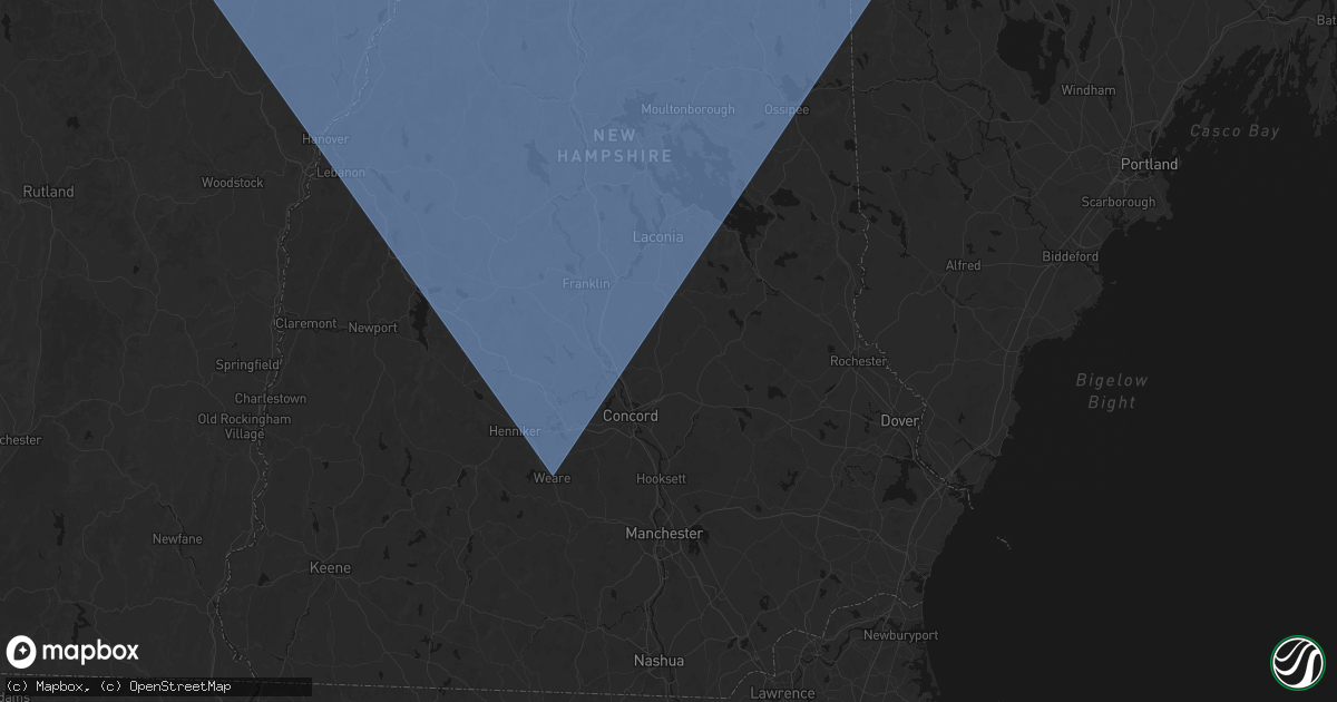 Hail map in Loudon, NH on October 6, 2026