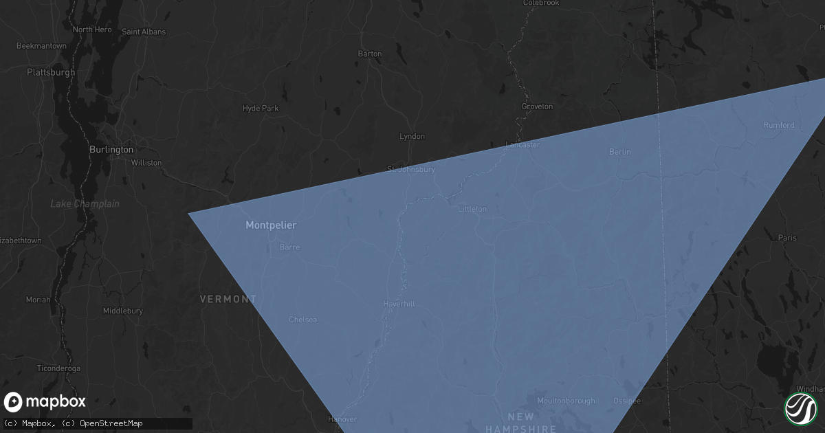 Hail map in Monroe, NH on October 6, 2026