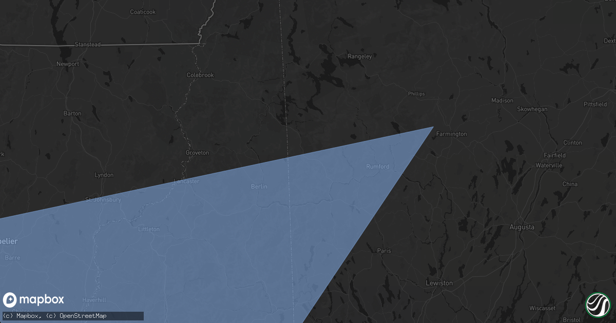 Hail map in Newry, ME on October 6, 2026