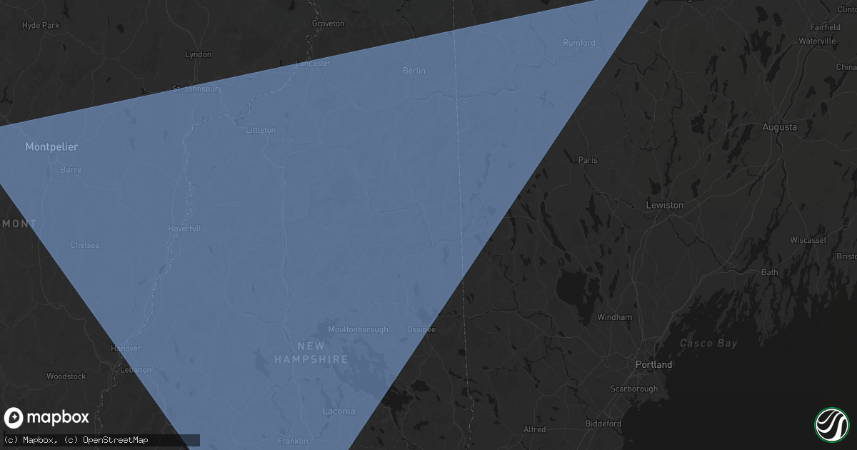 Hail map in North Conway, NH on October 6, 2026