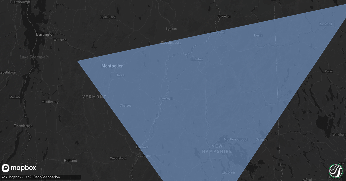 Hail map in North Haverhill, NH on October 6, 2026