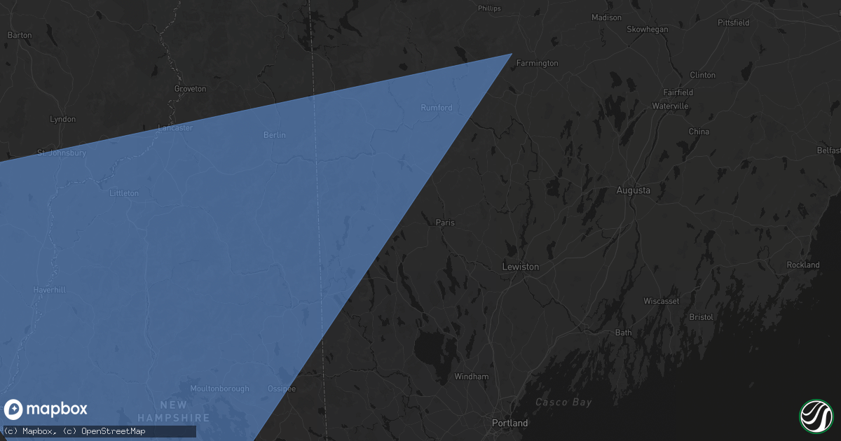 Hail map in Norway, ME on October 6, 2026