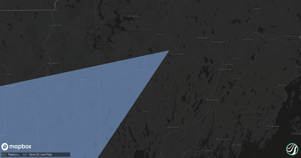 Hail map in Peru, ME on October 6, 2026