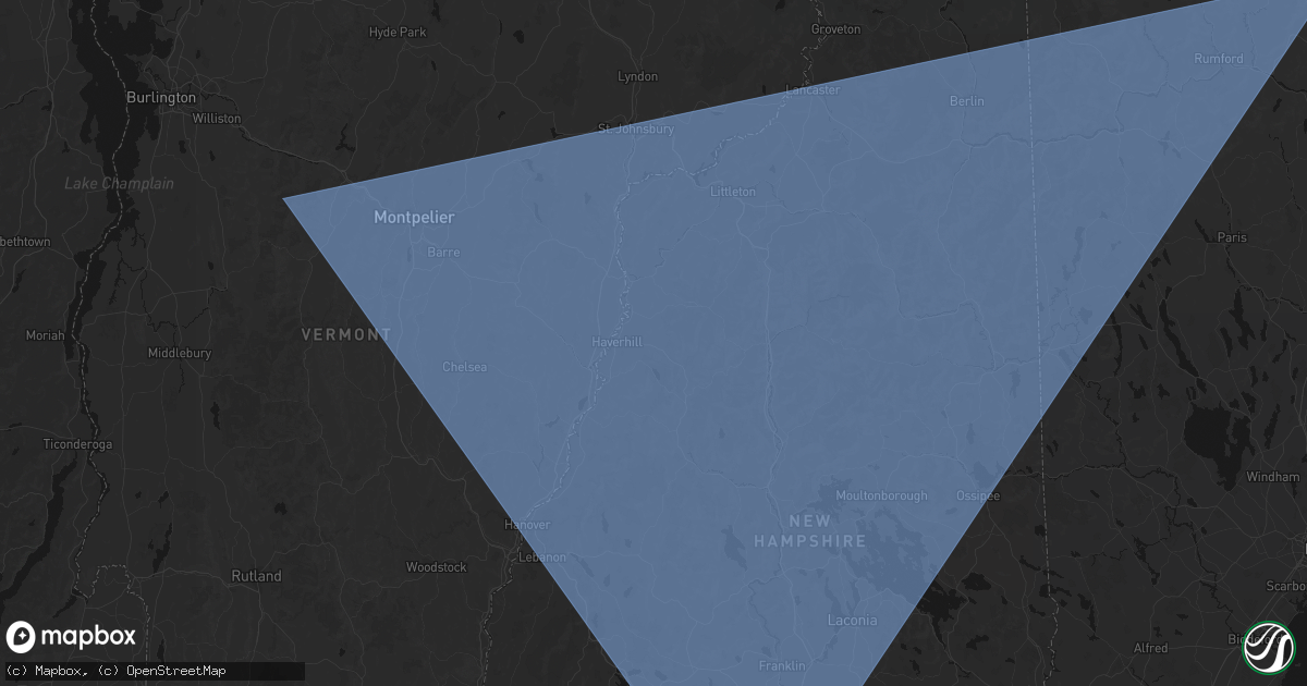 Hail map in Pike, NH on October 6, 2026