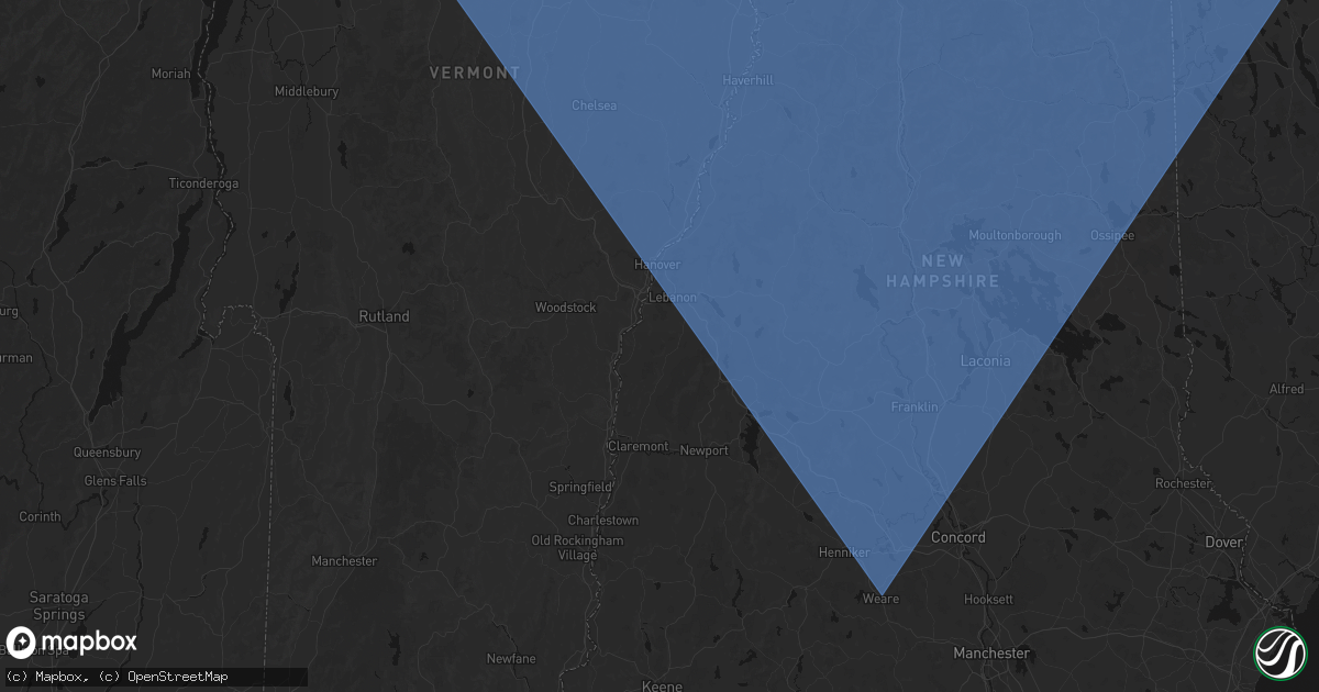 Hail map in Plainfield, NH on October 6, 2026