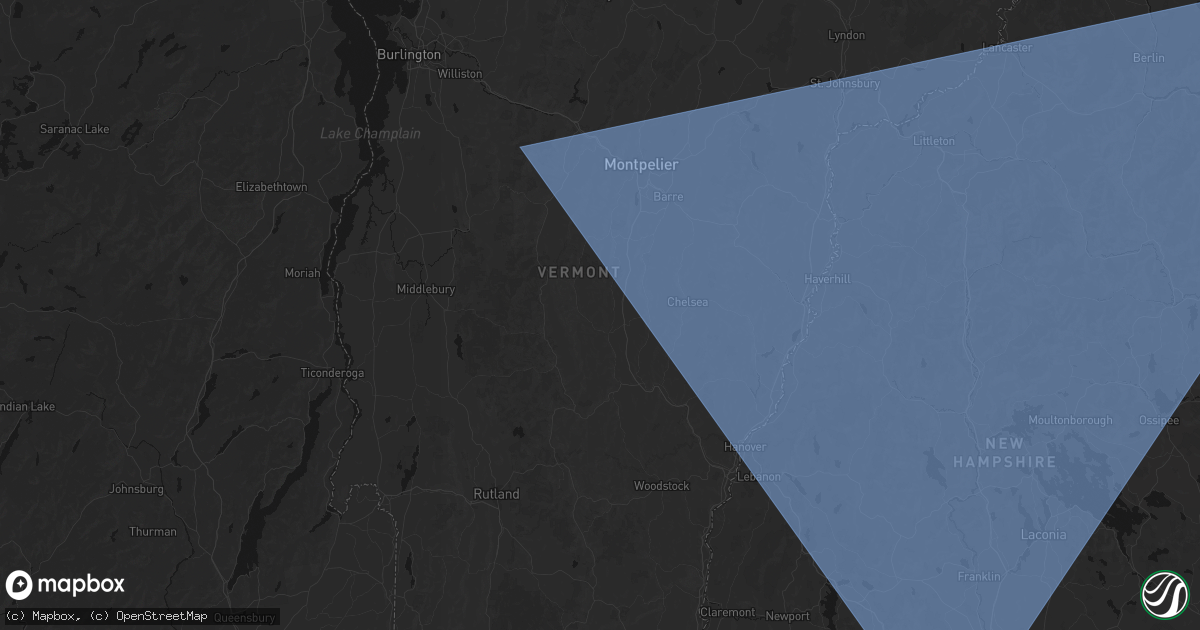 Hail map in Randolph, VT on October 6, 2026