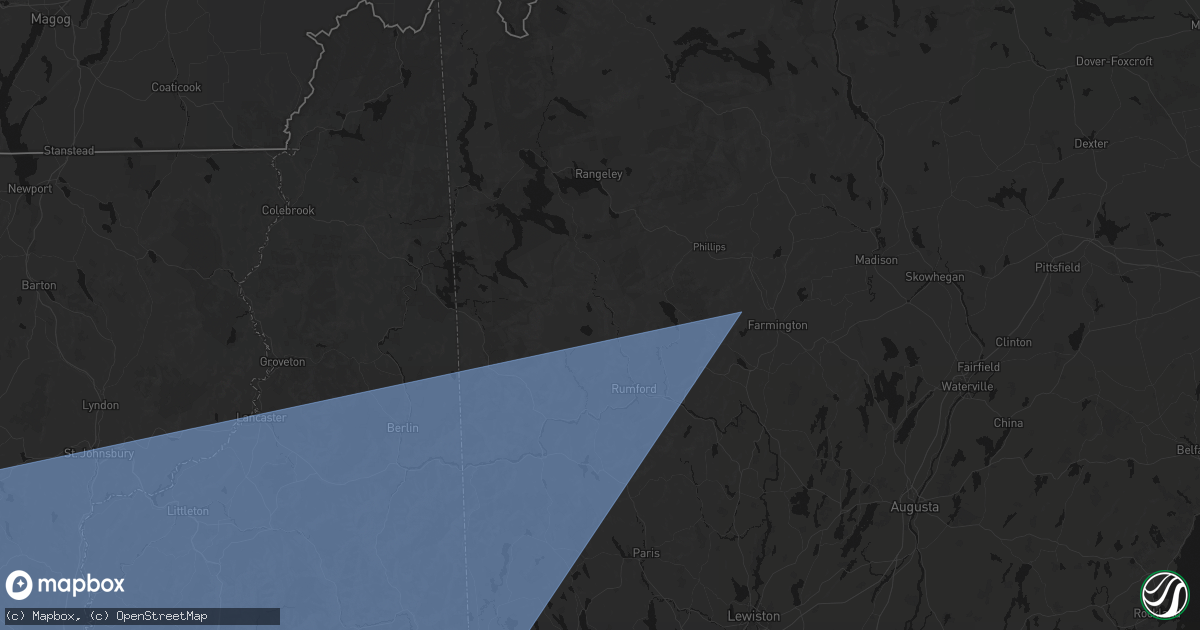 Hail map in Roxbury, ME on October 6, 2026