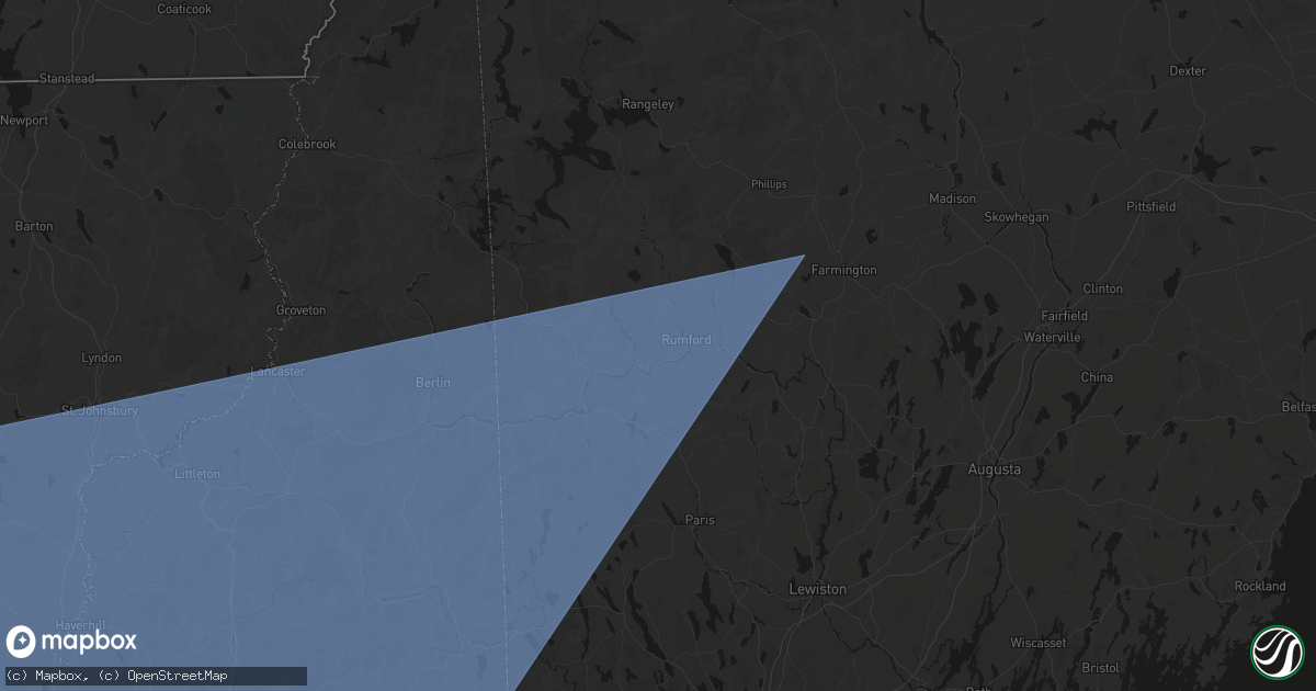Hail map in Rumford, ME on October 6, 2026