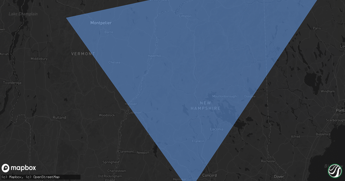 Hail map in Rumney, NH on October 6, 2026
