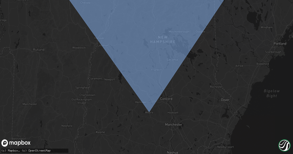 Hail map in Salisbury, NH on October 6, 2026