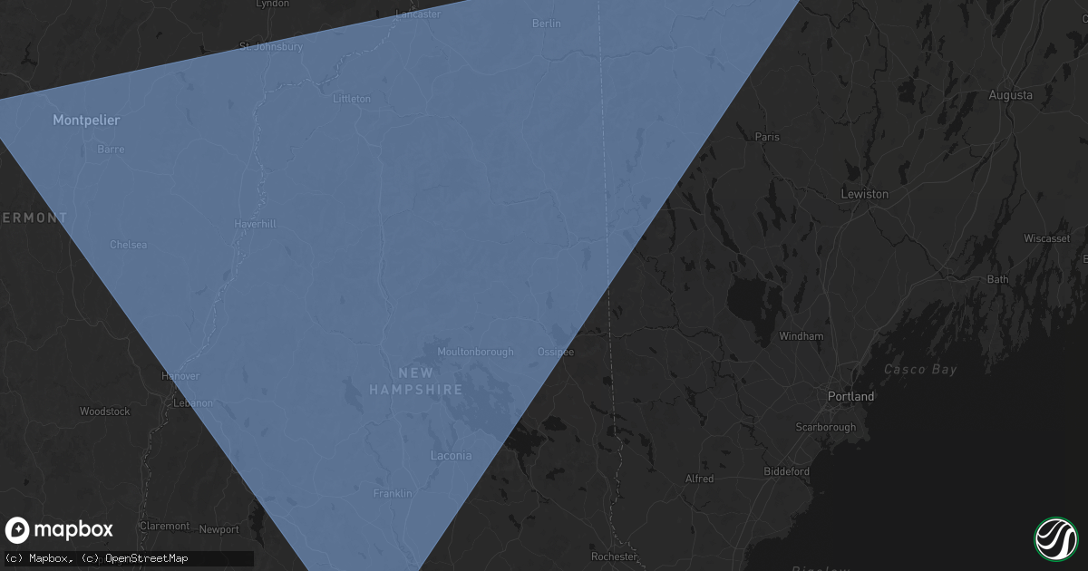 Hail map in Silver Lake, NH on October 6, 2026