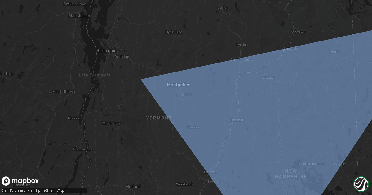 Hail map in South Barre, VT on October 6, 2026