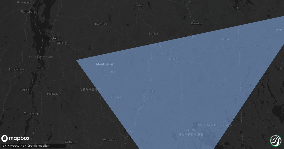 Hail map in South Ryegate, VT on October 6, 2026