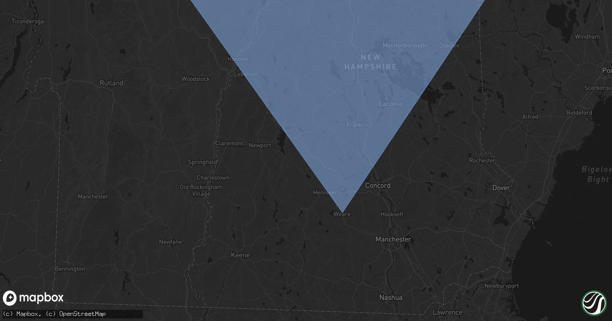 Hail map in South Sutton, NH on October 6, 2026