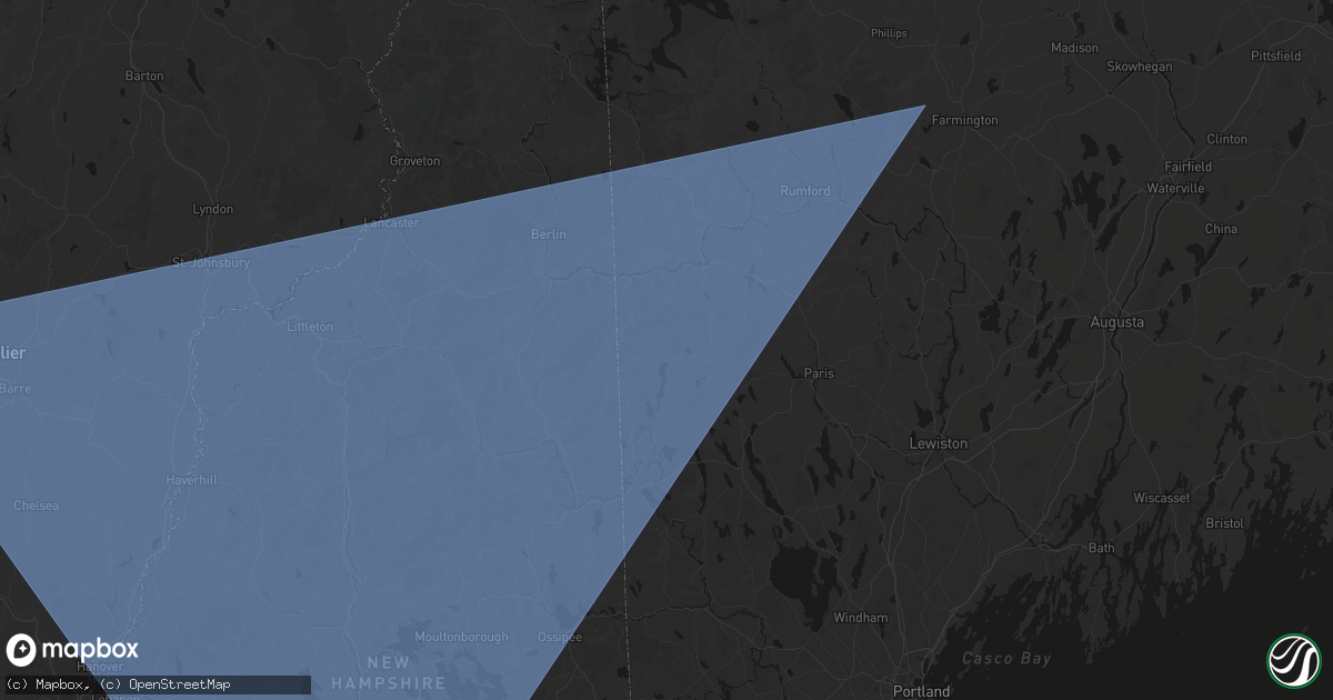 Hail map in Stoneham, ME on October 6, 2026