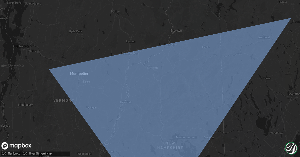 Hail map in Sugar Hill, NH on October 6, 2026