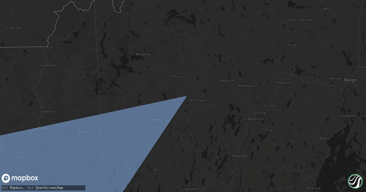 Hail map in Temple, ME on October 6, 2026
