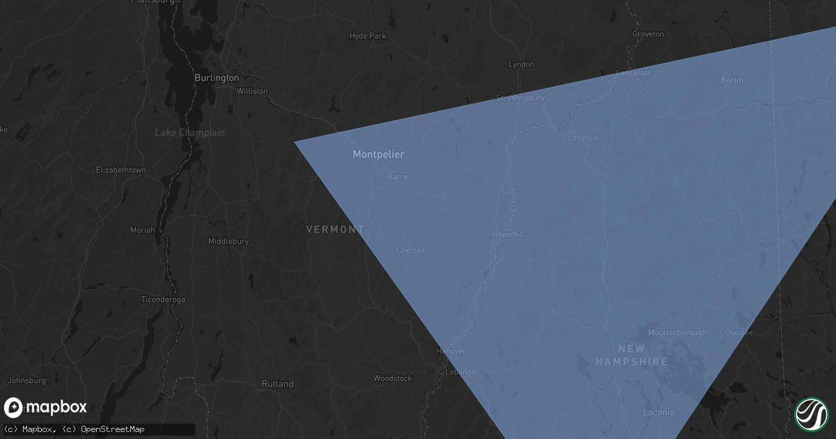 Hail map in Washington, VT on October 6, 2026