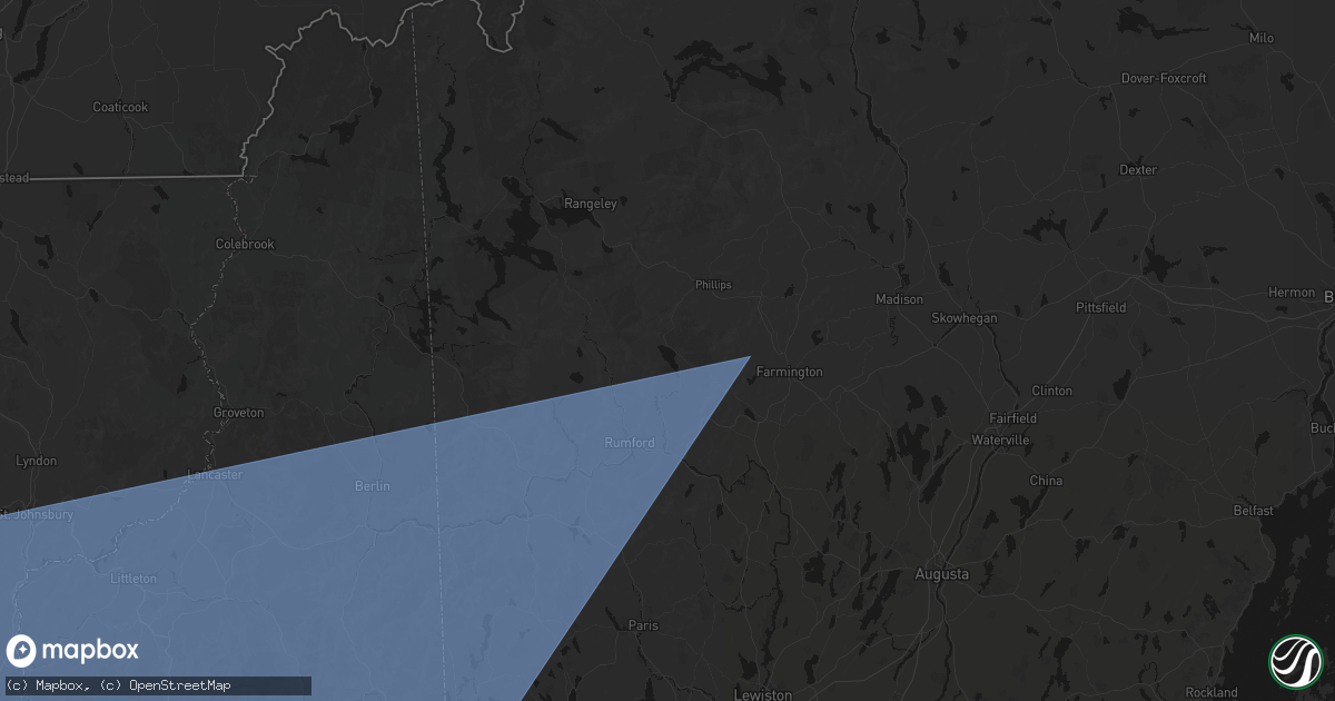 Hail map in Weld, ME on October 6, 2026