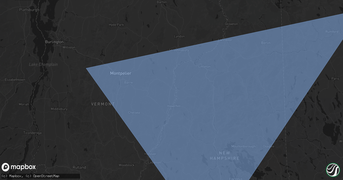 Hail map in Wells River, VT on October 6, 2026