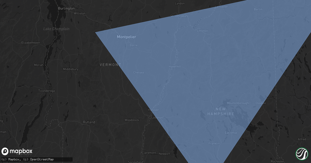 Hail map in West Fairlee, VT on October 6, 2026