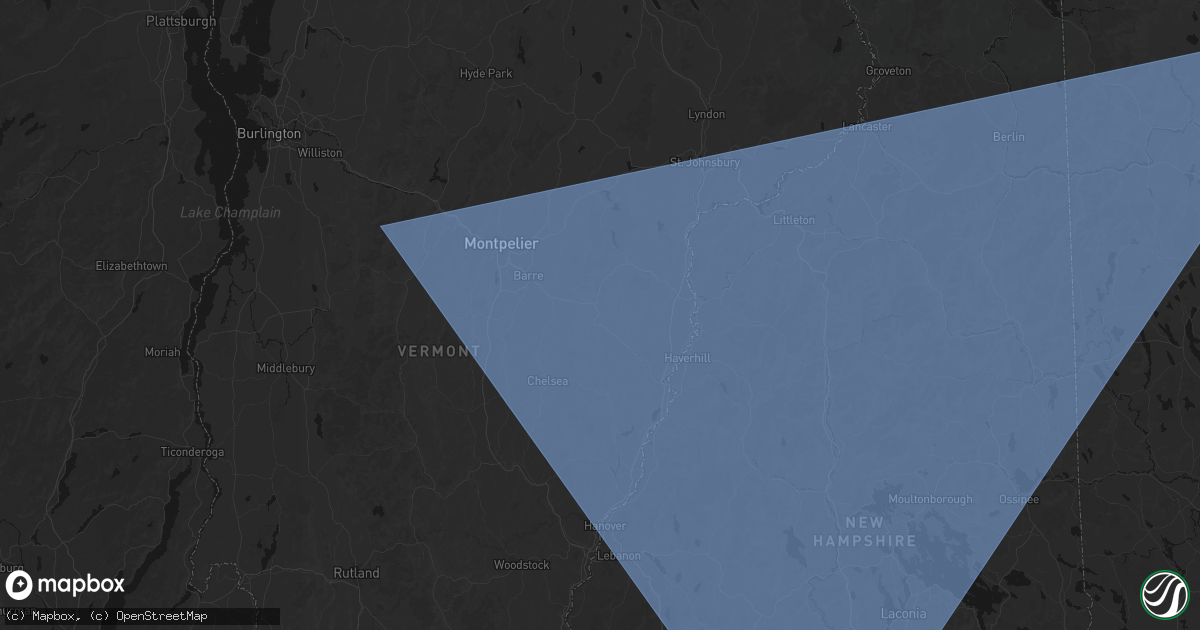 Hail map in West Topsham, VT on October 6, 2026