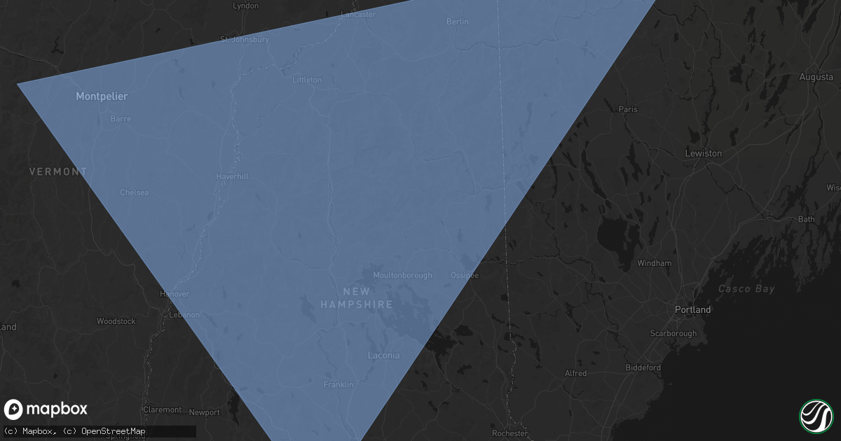 Hail map in Wonalancet, NH on October 6, 2026