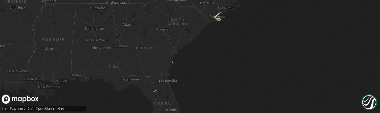 Hail map in Florida on October 7, 2012