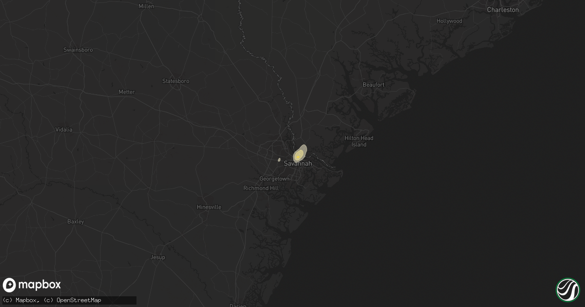 Hail map in Hardeeville, SC on October 7, 2013