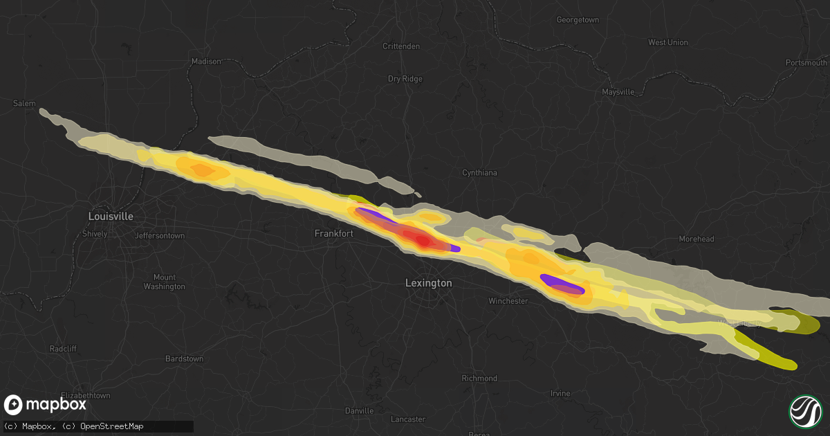 Hail map in Georgetown, KY on October 7, 2014