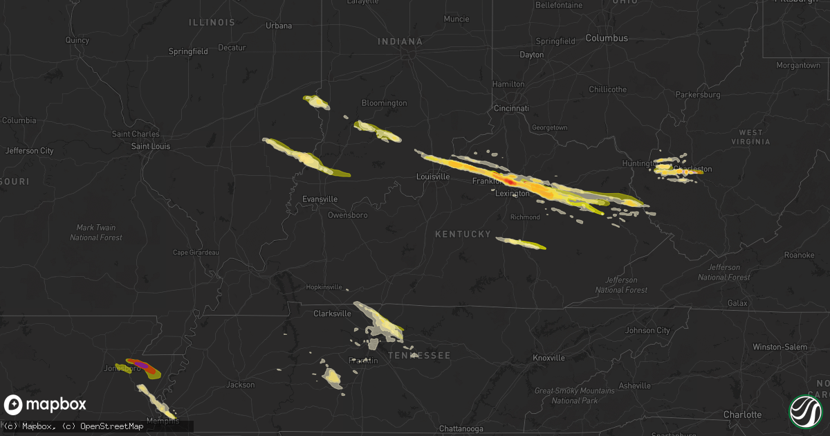 Hail map in Kentucky on October 7, 2014