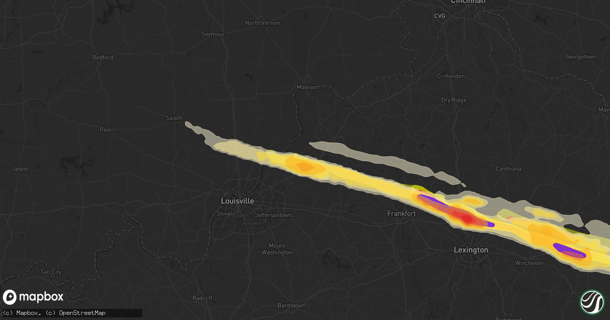 Hail map in La Grange, KY on October 7, 2014