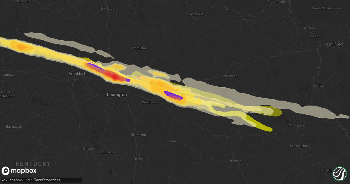 Hail map in Mount Sterling, KY on October 7, 2014