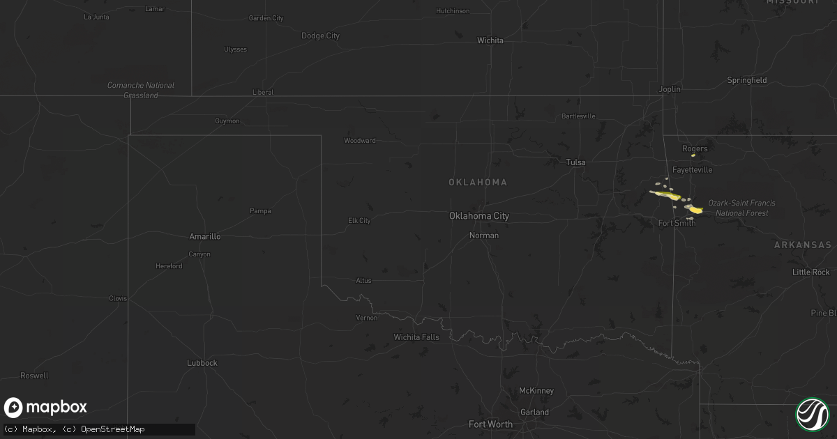 Hail map in Oklahoma on October 7, 2014