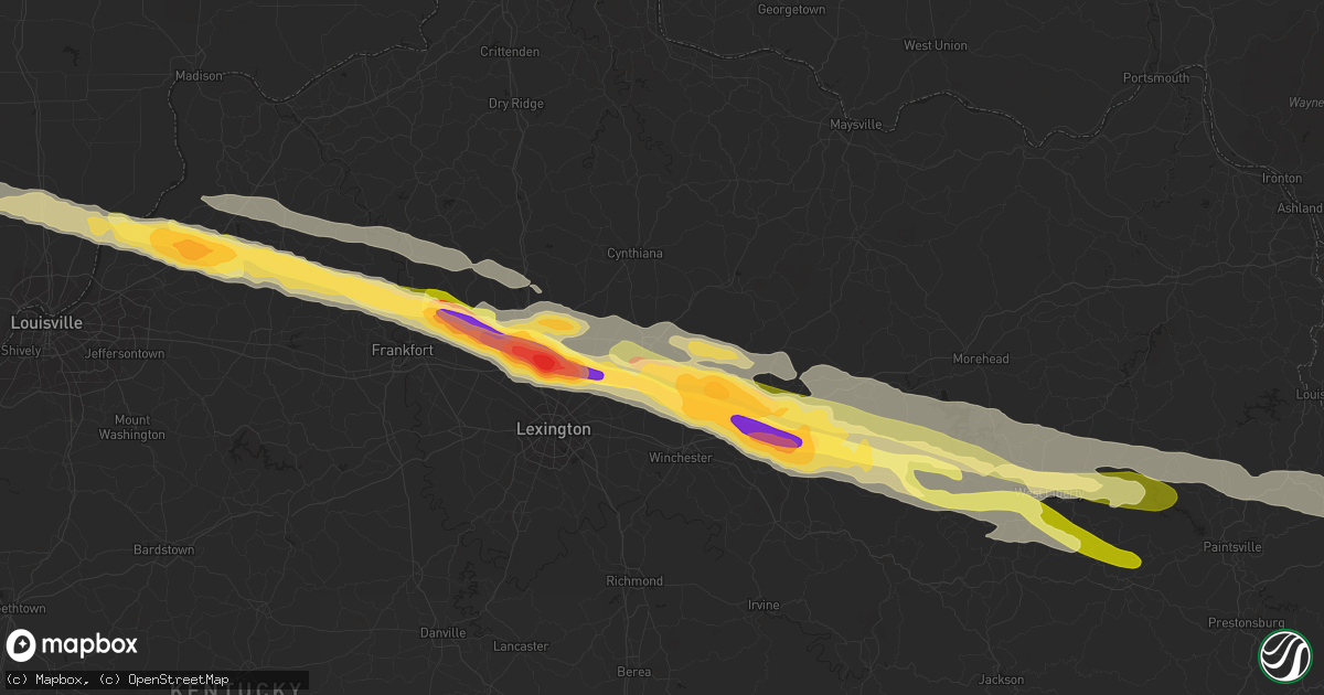 Hail map in Paris, KY on October 7, 2014