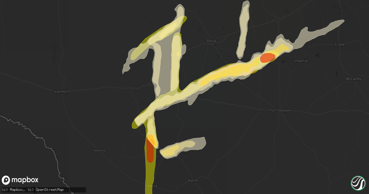 Hail map in Balmorhea, TX on October 7, 2015
