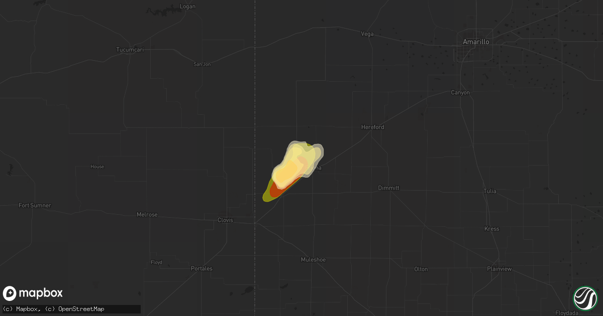 Hail map in Friona, TX on October 7, 2015