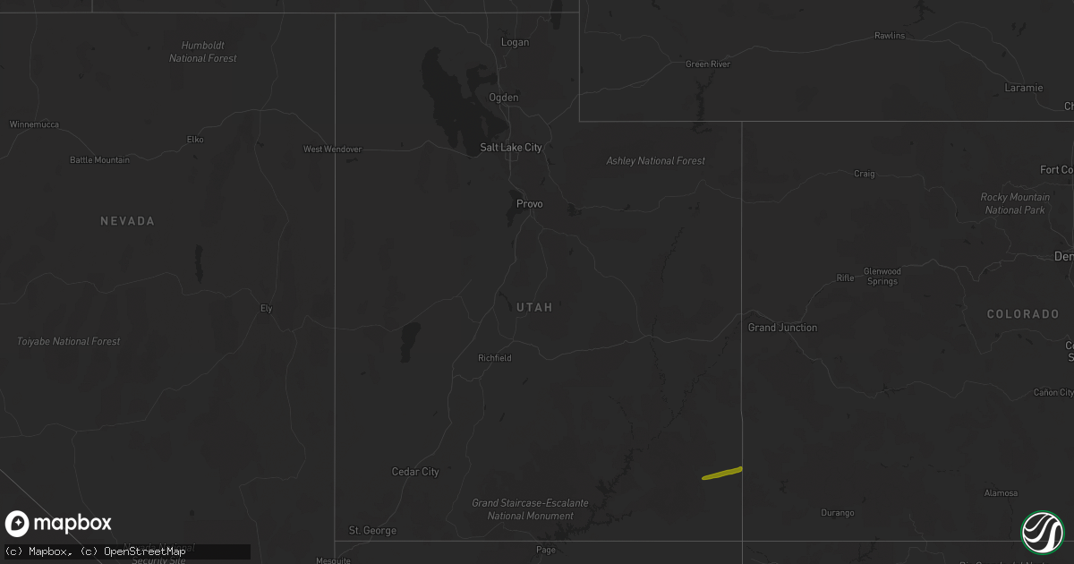 Hail map in Utah on October 7, 2015