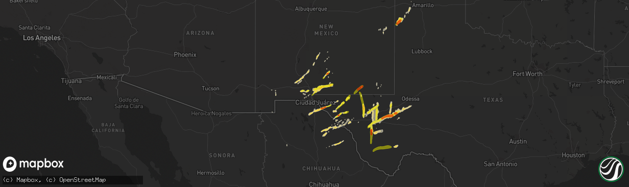 Hail map on October 7, 2015