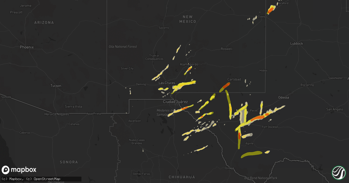 Hail map on October 7, 2015