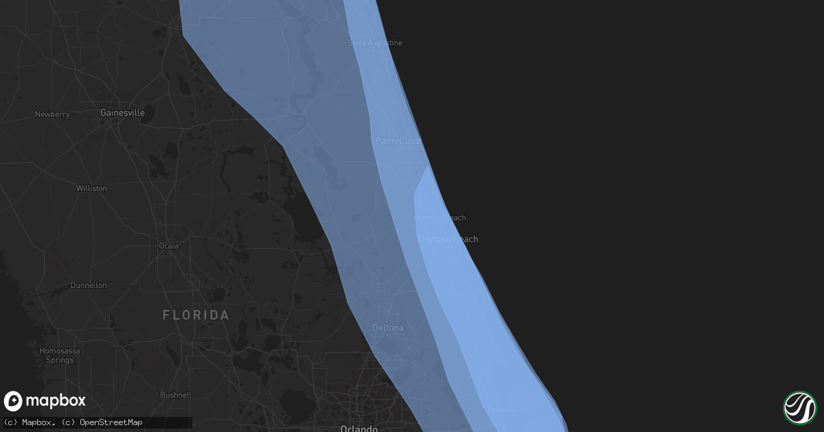 Hail map in Ormond Beach, FL on October 7, 2016