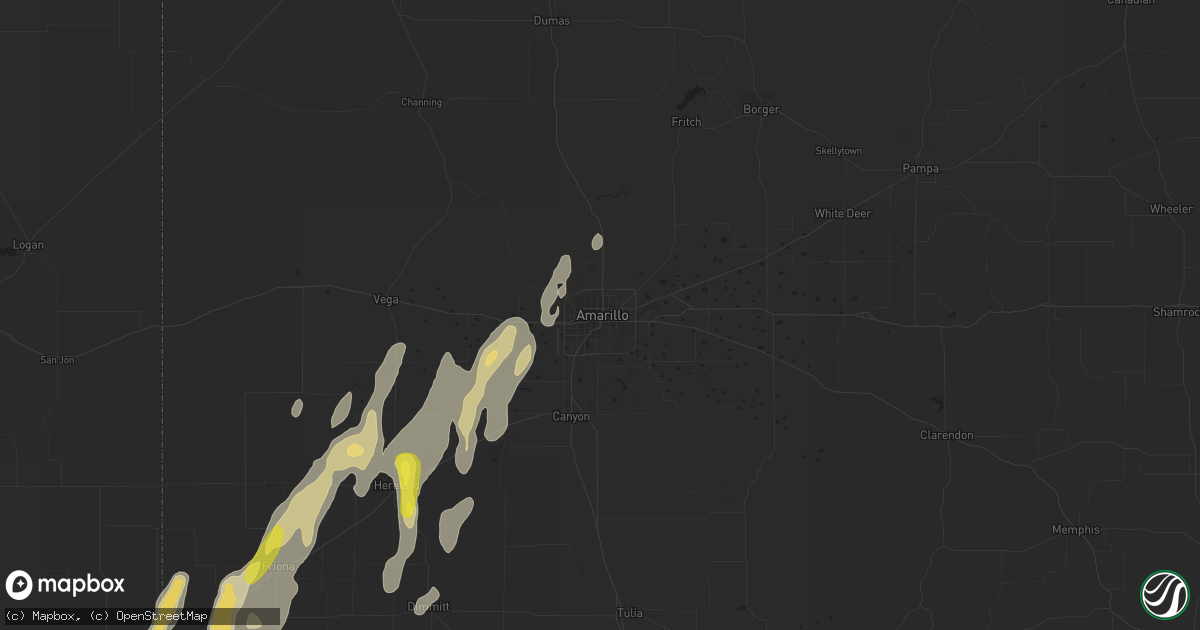 Hail map in Amarillo, TX on October 7, 2018