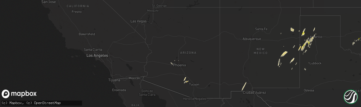 Hail map in Arizona on October 7, 2018