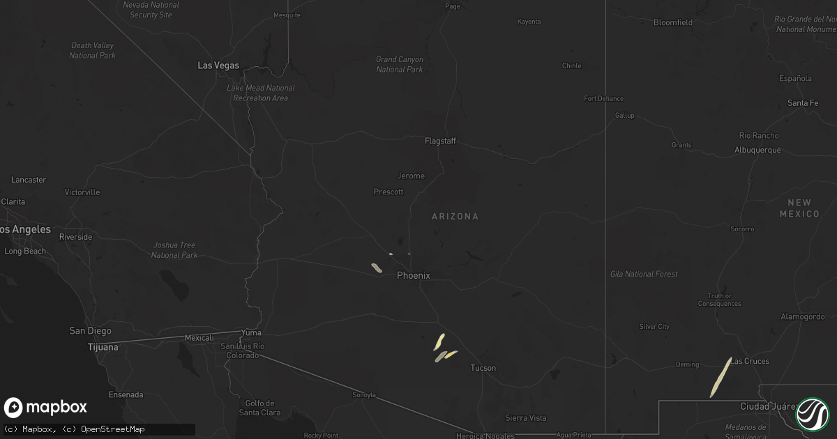 Hail map in Arizona on October 7, 2018