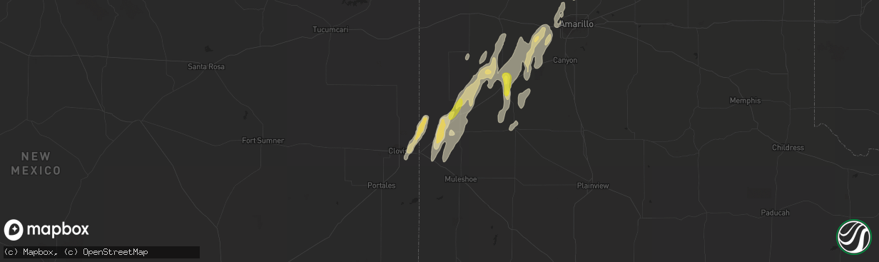 Hail map in Bovina, TX on October 7, 2018