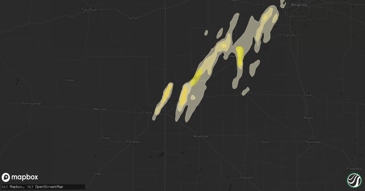 Hail map in Bovina, TX on October 7, 2018