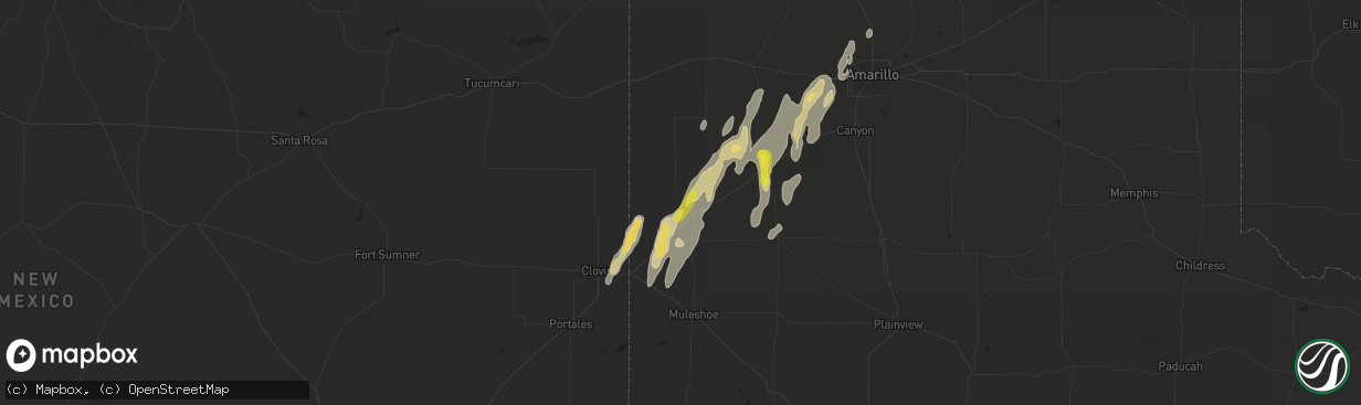 Hail map in Friona, TX on October 7, 2018